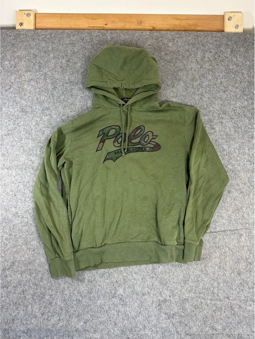 Polo olive green Camo hoodie mens Medium